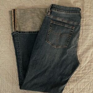 Denim high rise flare jeans